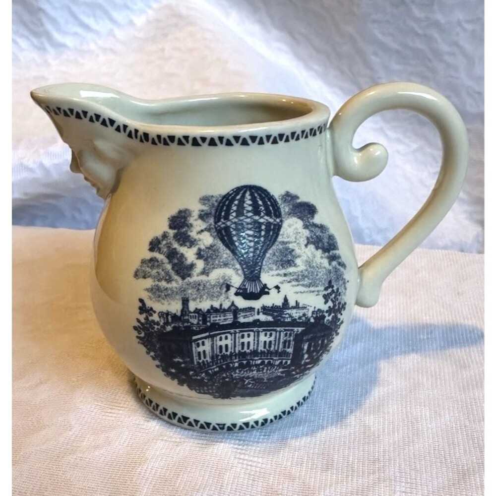 Vintage Creamer American Beauty Collection Blue White Made In Japan